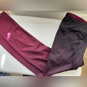 Vina Burgundy and Plum vented leggings medium NWOT (90 Degree by Reflex)
